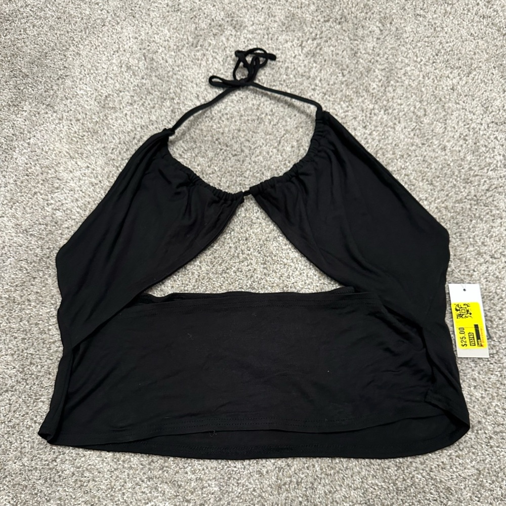 BP Black Halter Crop Top